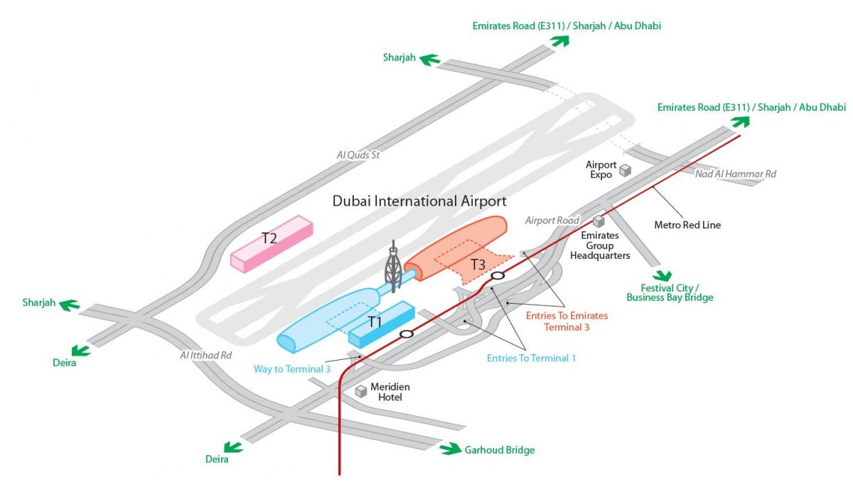 Dubai airports map