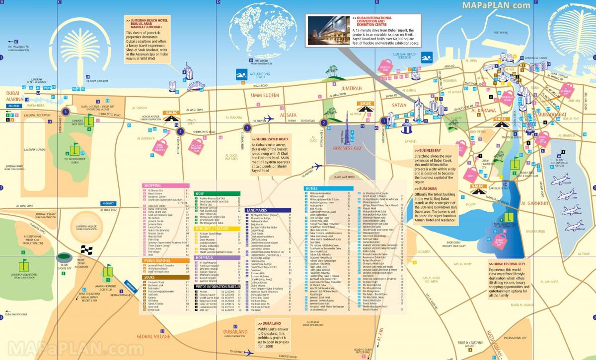 Dubai sights map