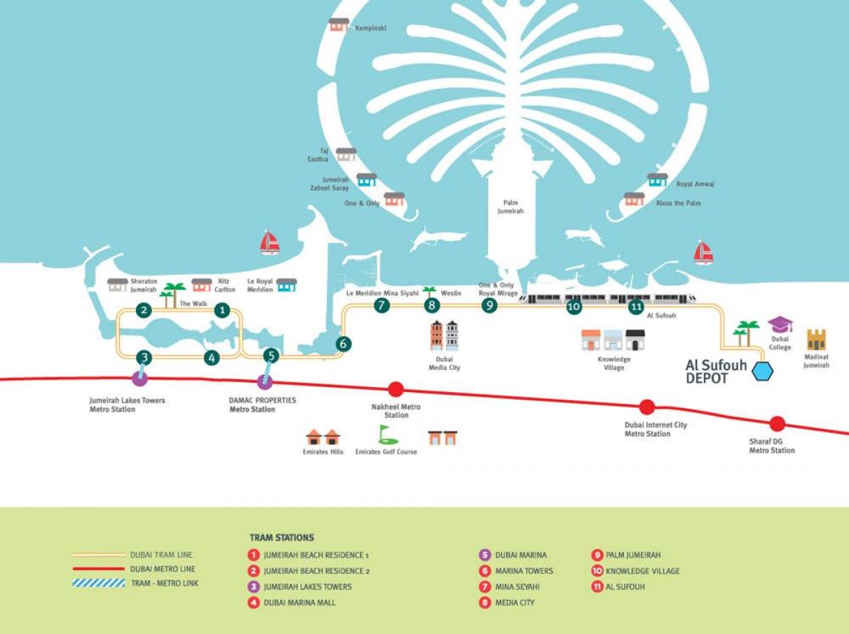 Dubai tram stations map